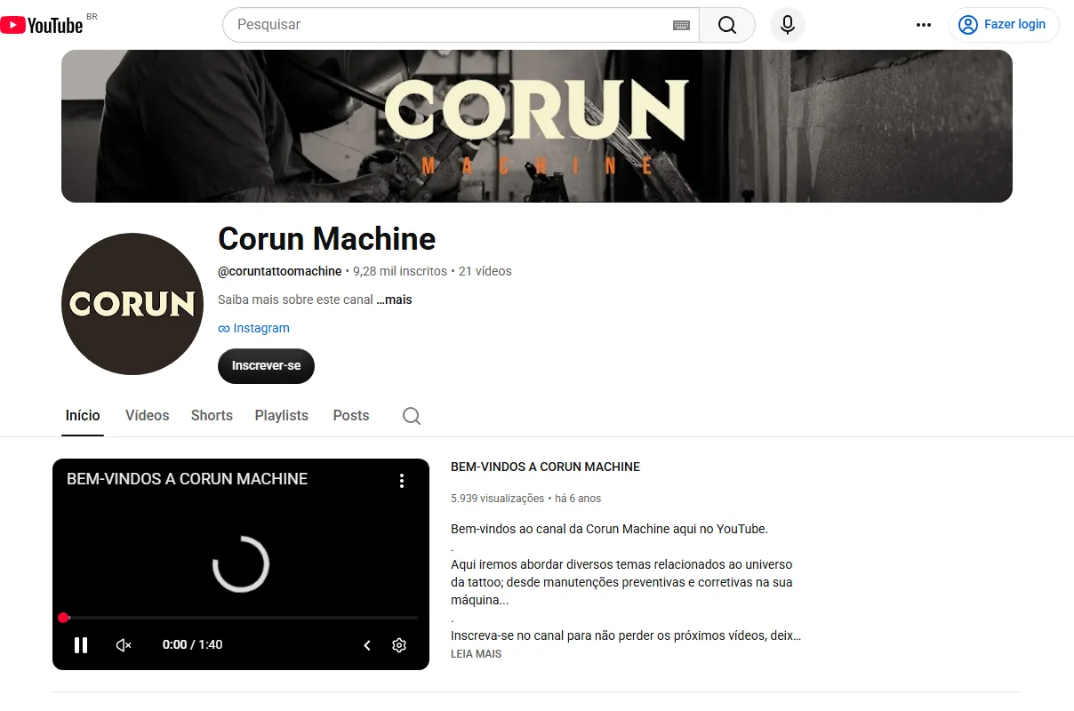 Canal Corun Machine no YouTube