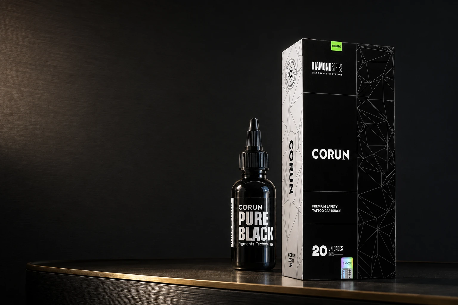 Pure Black e cartuchos Diamond Series CORUN — composição para a loja oficial